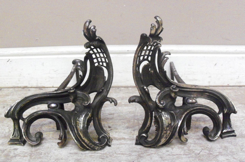 FRENCH BRASS FIRE DOGS